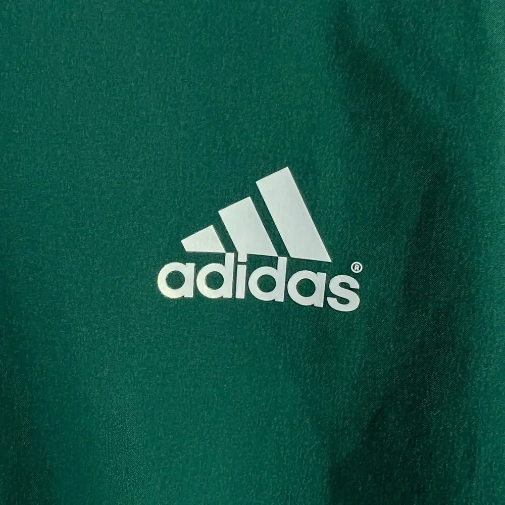 Adidas Dark Green Triple Stripe Pullover Drawstring Waist Baseball Jacket Medium